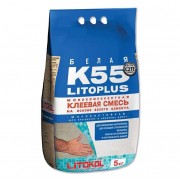 Клей для укладки плитки и мозаики LITOKOL LITOPLUS К55 (5 кг. белый)